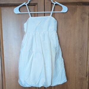 Art Class White Kids Dress With Bubble Hem